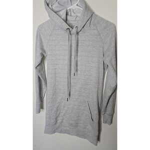 Maurices Hoodie Womens XS Gray Vertical Striped Pullover Kangaroo Pocket